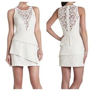 BCBG MAXAZRIA White lace tiered dress